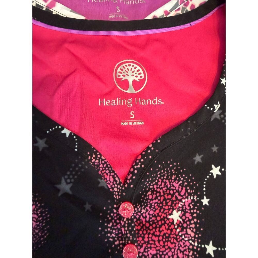 Lot of 4 Healing Hands Women's Short Sleeve Medical Scrub Tops Multicolor Small - Picture 8 of 16